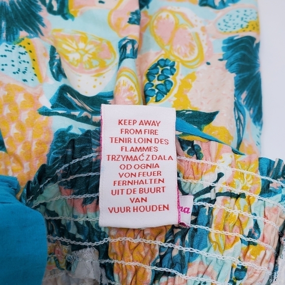 TOMMY BAHAMA SHORTS ROMPER SMOCKED TOP 100% COTTON FRUIT PRINT GIRLS TODDLER 4T - Picture 10 of 13